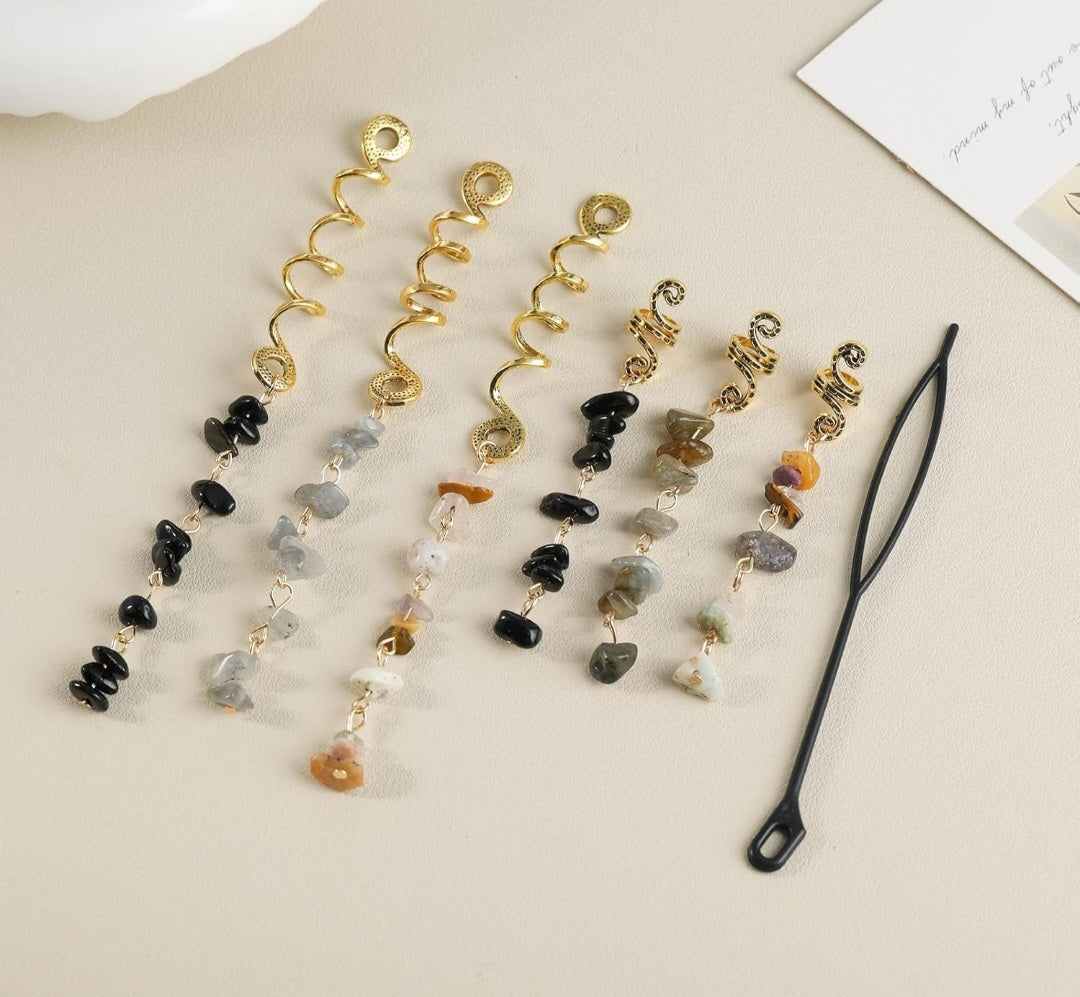 Natural Stone Hair Jewelry (large)