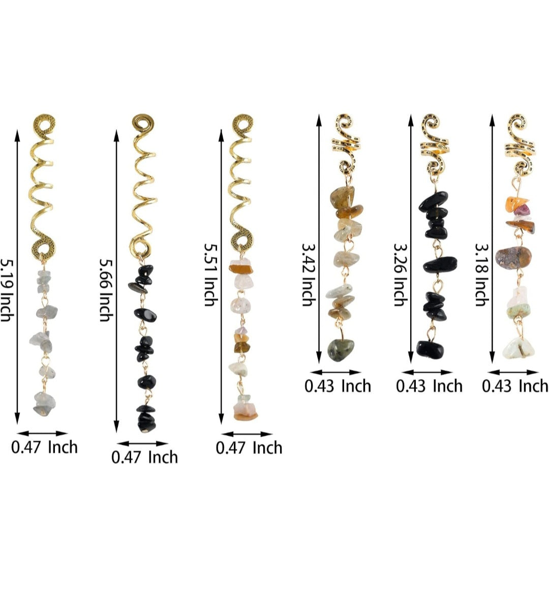 Natural Stone Hair Jewelry (small)